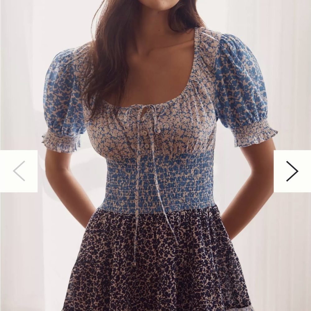 Blue and White Floral Dress